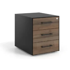 Cajonera de oficina Strong 3 cajones estructura negra frontales melamina