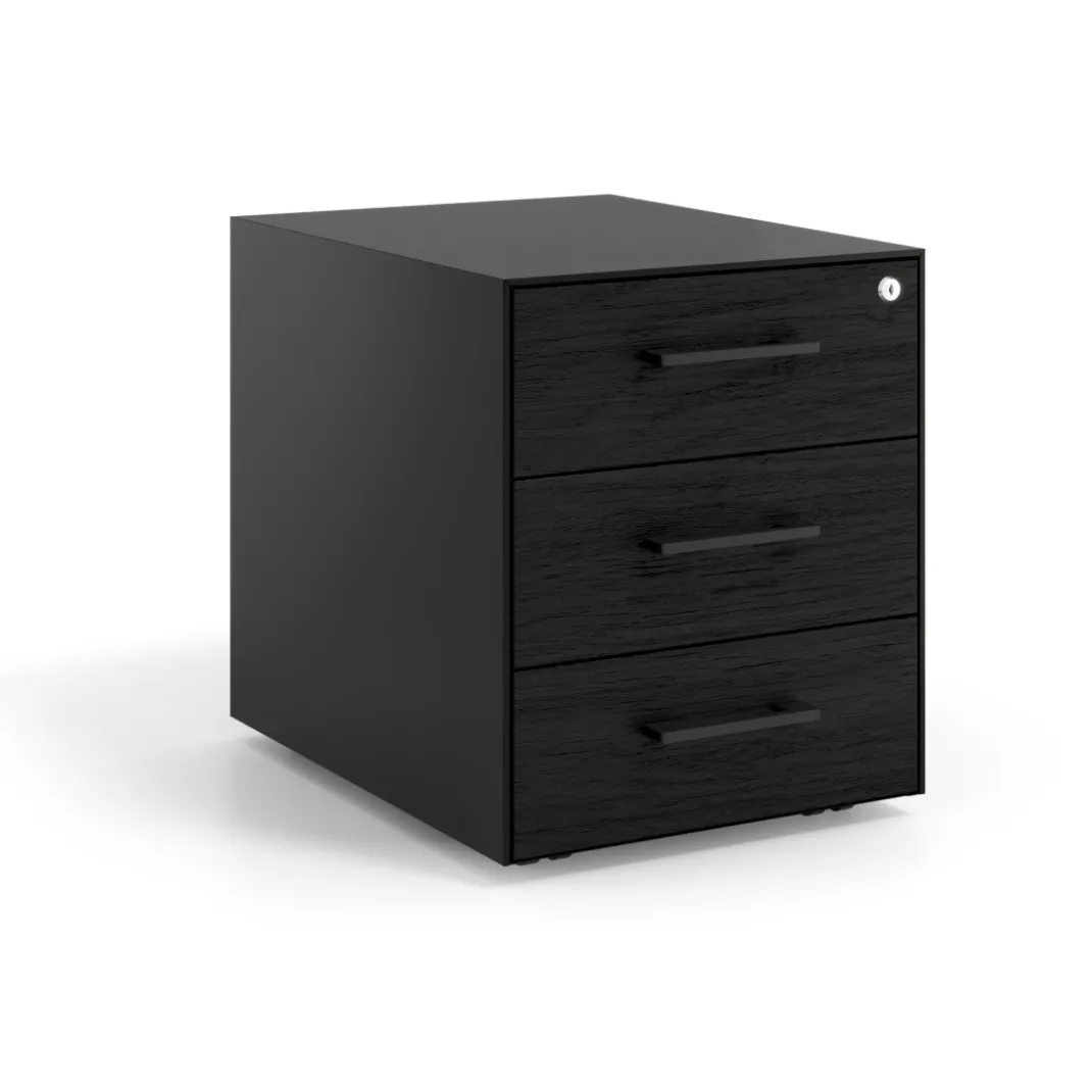 Cajonera de oficina Strong 3 cajones estructura negra frontales melamina