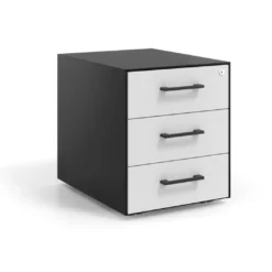 Cajonera de oficina Strong 3 cajones estructura negra frontales melamina
