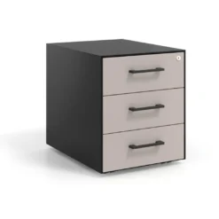 Cajonera de oficina Strong 3 cajones estructura negra frontales melamina