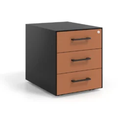 Cajonera de oficina Strong 3 cajones estructura negra frontales melamina
