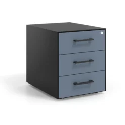 Cajonera de oficina Strong 3 cajones estructura negra frontales melamina