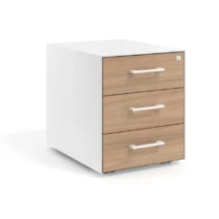 Cajonera de oficina Strong 3 cajones estructura blanca frontales melamina