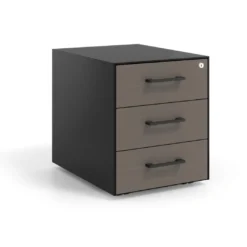Cajonera de oficina Strong 3 cajones estructura negra frontales melamina