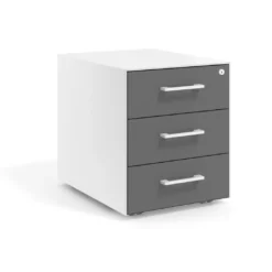 Cajonera de oficina Strong 3 cajones estructura blanca frontales melamina