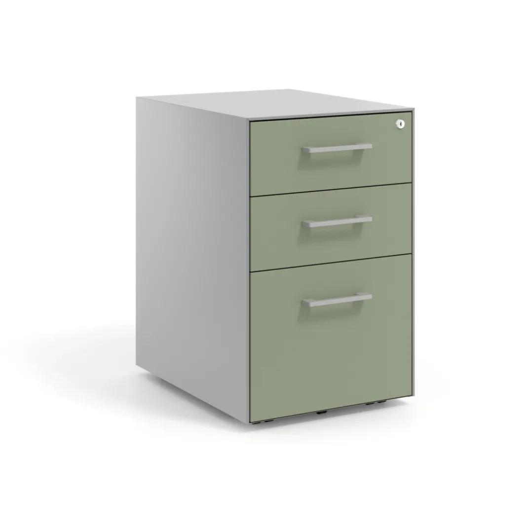 Cajonera de oficina Strong 2 cajones + archivo estructura aluminio frontales melamina