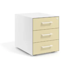 Cajonera de oficina Strong 3 cajones estructura blanca frontales melamina
