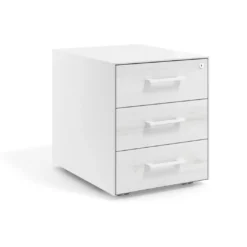 Cajonera de oficina Strong 3 cajones estructura blanca frontales melamina