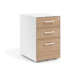 Cajonera de oficina Strong 2 cajones + archivo estructura blanca frontales melamina