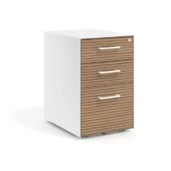Cajonera de oficina Strong 2 cajones + archivo estructura blanca frontales melamina