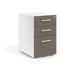 Cajonera de oficina Strong 2 cajones + archivo estructura blanca frontales melamina