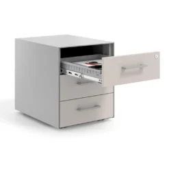 Cajonera de oficina Strong 3 cajones estructura aluminio frontales melamina