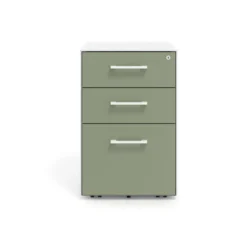 Cajonera de oficina Strong 2 cajones + archivo estructura blanca frontales melamina