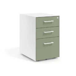 Cajonera de oficina Strong 2 cajones + archivo estructura blanca frontales melamina