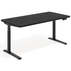 Escritorio Elevable Erghos Axis estructura negra 4 cantos curvos