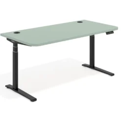 Escritorio Elevable Erghos Axis estructura negra 2 cantos curvos