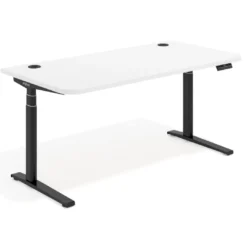 Escritorio Elevable Erghos Axis estructura negra 2 cantos curvos