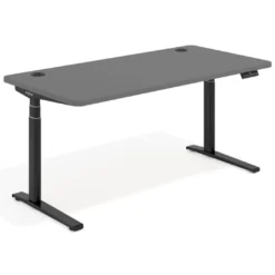 Escritorio Elevable Erghos Axis estructura negra 4 cantos curvos