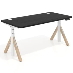 Escritorio Elevable Erghos Alpha estructura de madera 4 cantos curvos