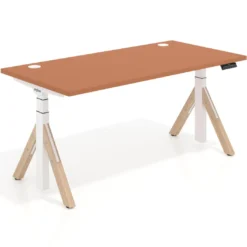 Escritorio Elevable Erghos Alpha estructura de madera canto recto