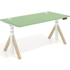 Escritorio Elevable Erghos Alpha estructura de madera canto recto