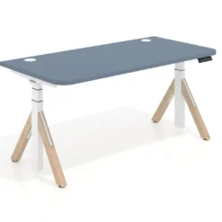 Escritorio Elevable Erghos Alpha estructura de madera 2 cantos curvos