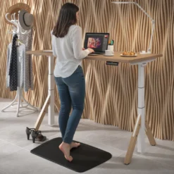 Escritorio Elevable Erghos Alpha estructura de madera canto recto