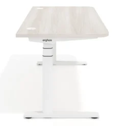 Escritorio Elevable Erghos Alpha estructura de madera 2 cantos curvos