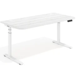 Escritorio Elevable Erghos Alpha estructura de madera 2 cantos curvos