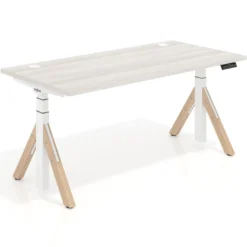 Escritorio Elevable Erghos Axis estructura blanca 4 cantos curvos