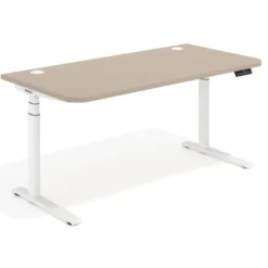 Escritorio Elevable Erghos Alpha estructura de madera 2 cantos curvos