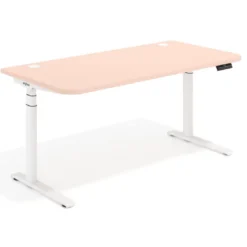 Escritorio Elevable Erghos Alpha estructura de madera 2 cantos curvos