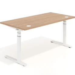 Escritorio Elevable Erghos Alpha estructura de madera 2 cantos curvos