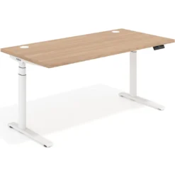 Escritorio Elevable Erghos Alpha estructura de madera 2 cantos curvos