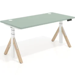 Escritorio Elevable Erghos Alpha estructura de madera canto recto