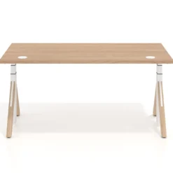 Escritorio Elevable Erghos Alpha estructura de madera canto recto