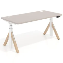Escritorio Elevable Erghos Alpha estructura de madera 4 cantos curvos