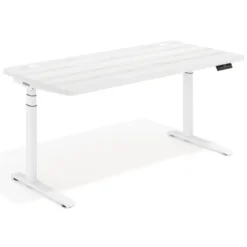 Escritorio Elevable Erghos Alpha estructura de madera 2 cantos curvos