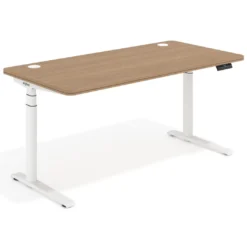 Escritorio Elevable Erghos Alpha estructura de madera 2 cantos curvos