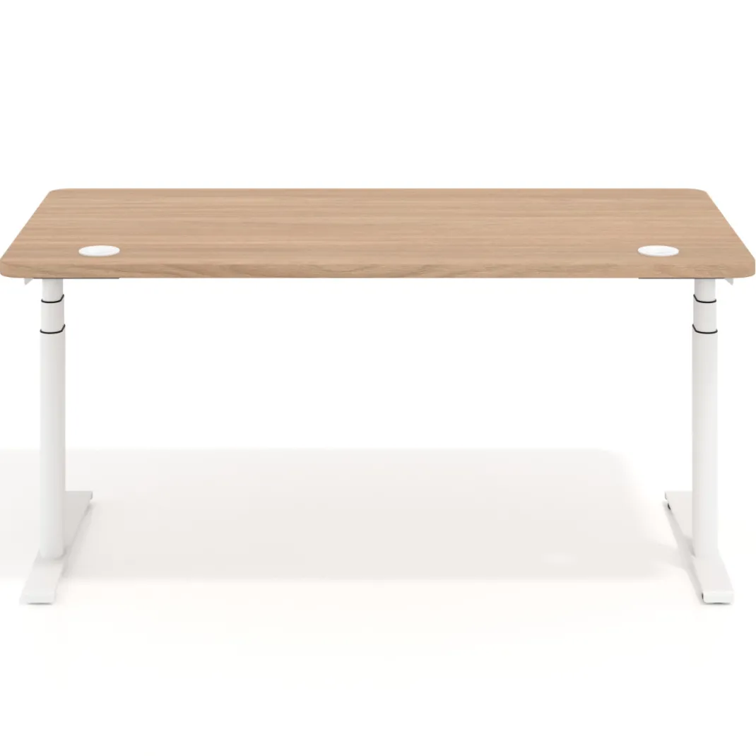 Escritorio Elevable Erghos Alpha estructura de madera 2 cantos curvos