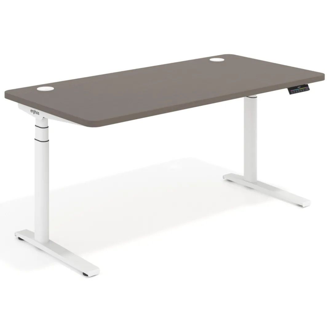 Escritorio Elevable Erghos Alpha estructura de madera 2 cantos curvos