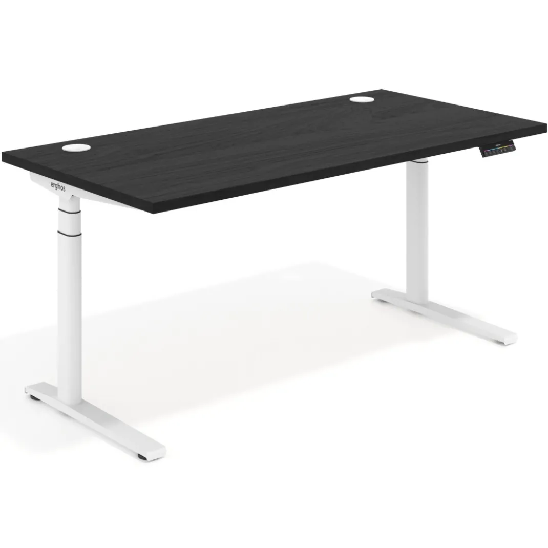 Escritorio Elevable Erghos Alpha estructura de madera 4 cantos curvos