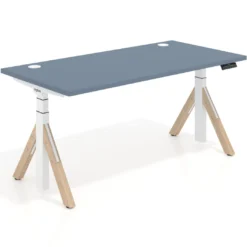 Escritorio Elevable Erghos Alpha estructura de madera canto recto