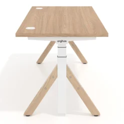 Escritorio Elevable Erghos Alpha estructura de madera canto recto