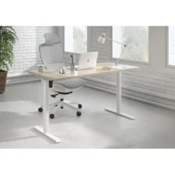 Escritorio Elevable Erghos Basic estructura blanca canto recto