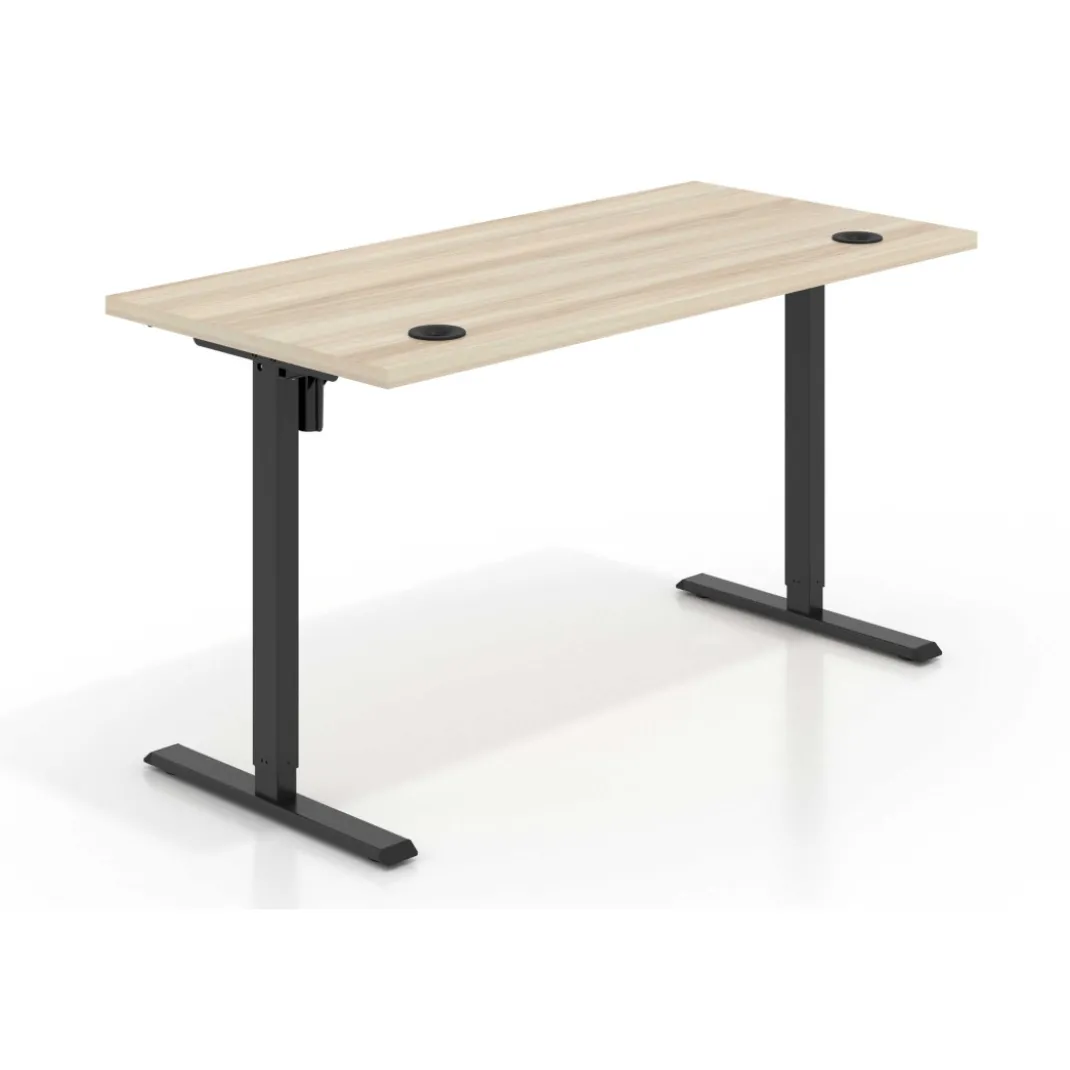 Escritorio Elevable Erghos Basic estructura negro canto recto