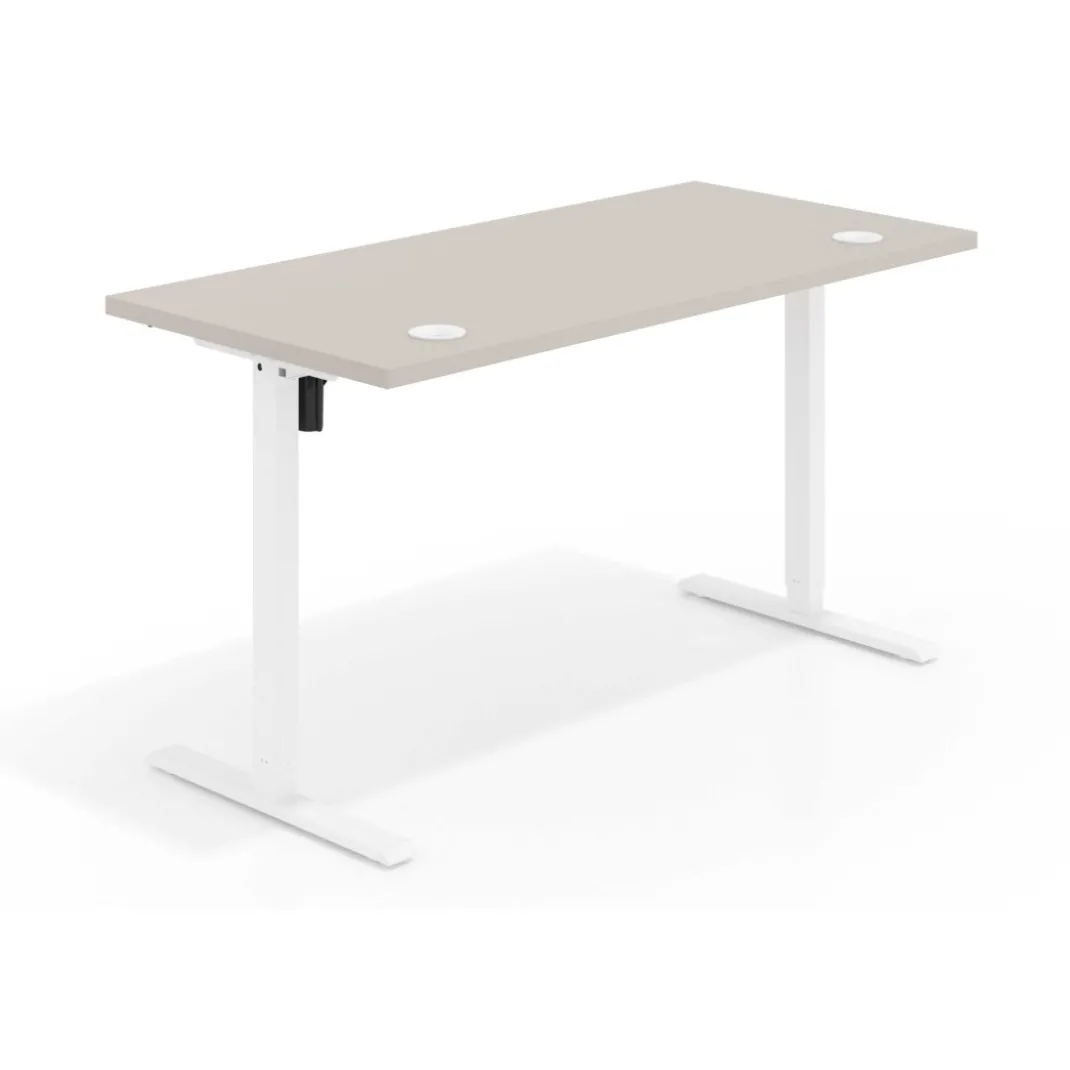 Escritorio Elevable Erghos Basic estructura blanca canto recto