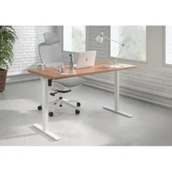 Escritorio Elevable Erghos Basic estructura blanca canto recto