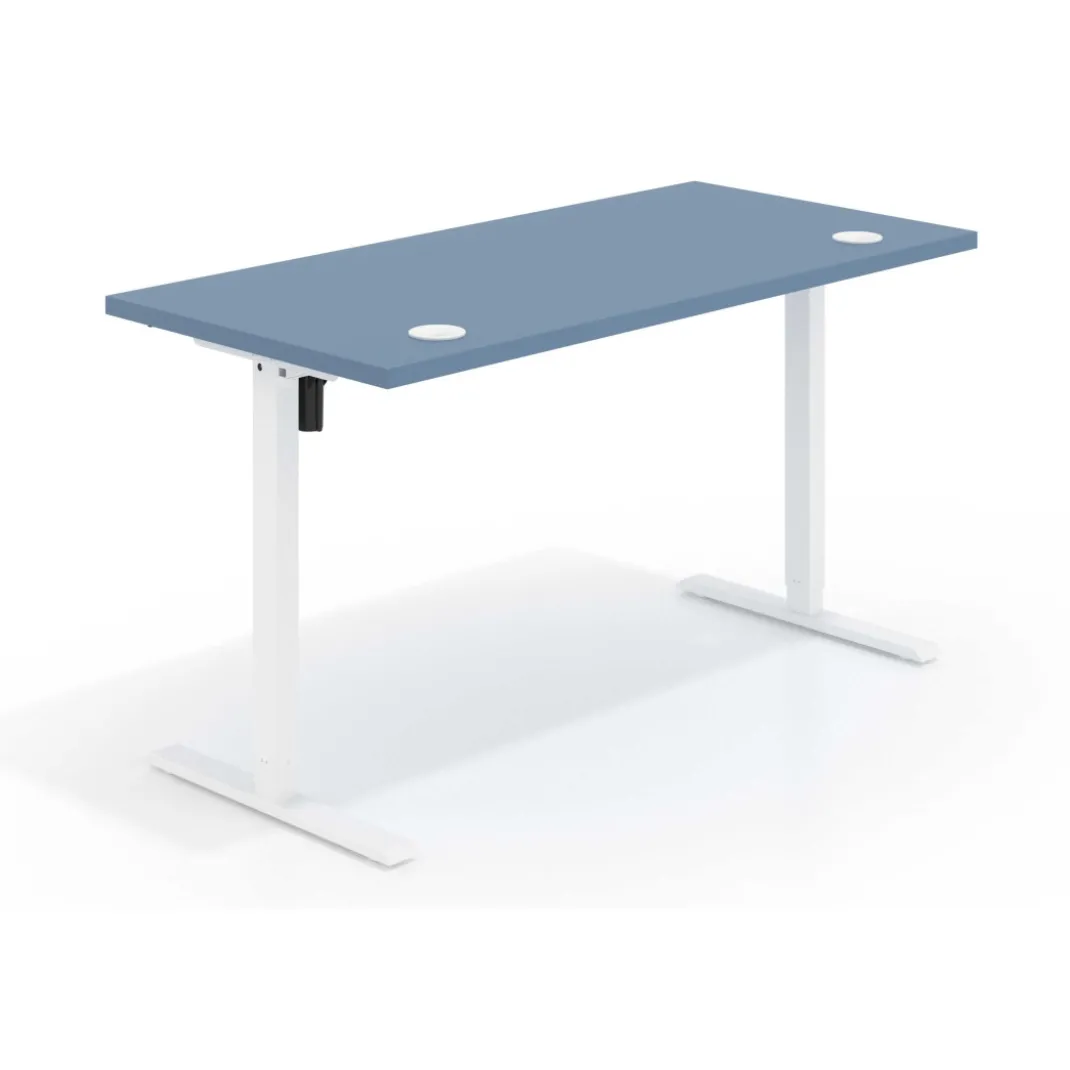 Escritorio Elevable Erghos Basic estructura blanca canto recto