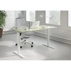 Escritorio Elevable Erghos Basic estructura blanca canto recto